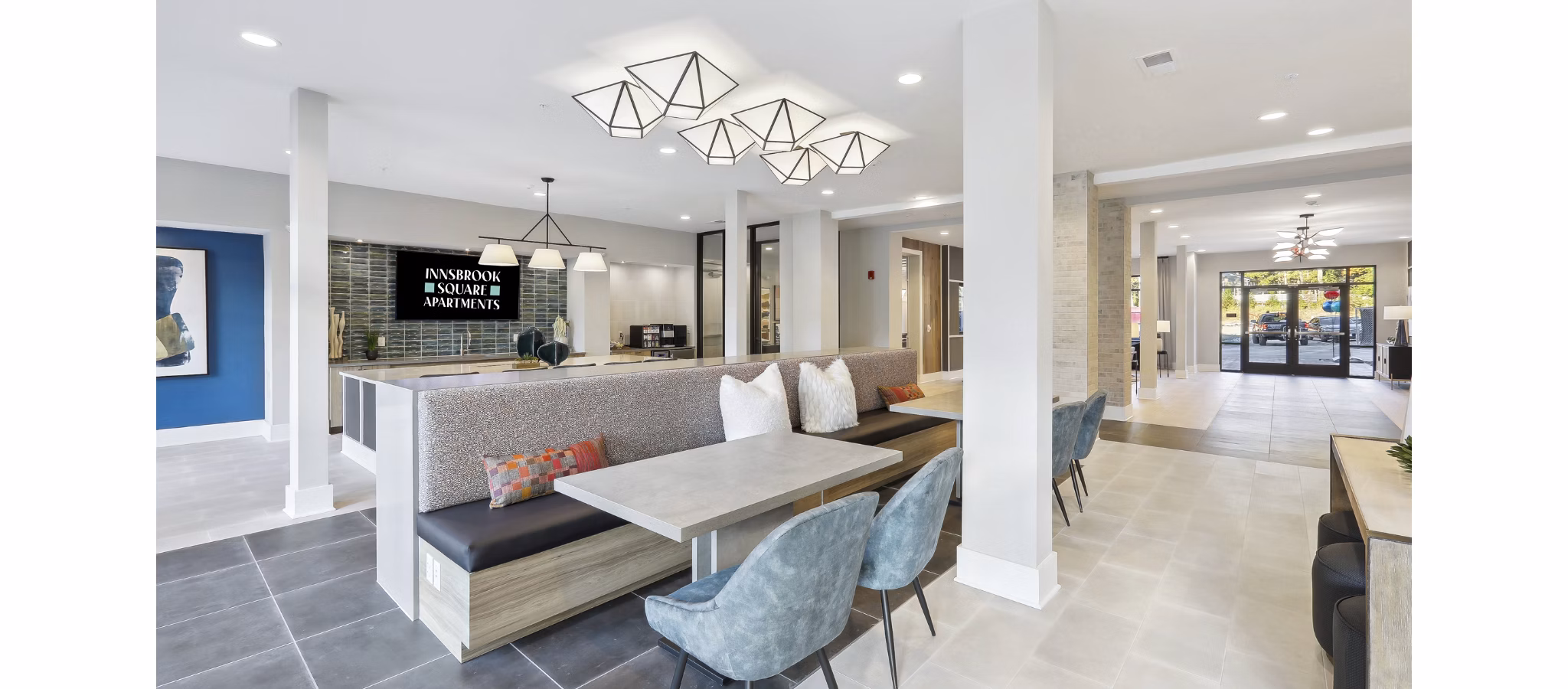 Modern clubhouse with recreational space at Innsbrook Square Apartments