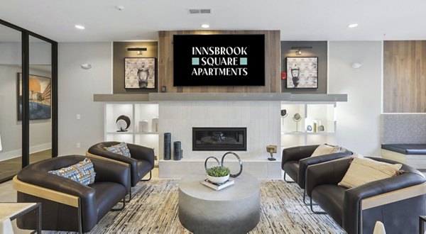 Clubhouse featuring modern interiors and ample seating at Innsbrook Square Apartments