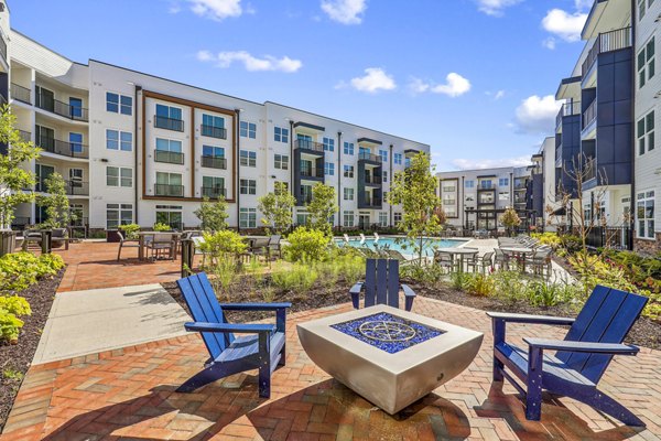 Cozy fire pit on a spacious patio at Innsbrook Square Apartments