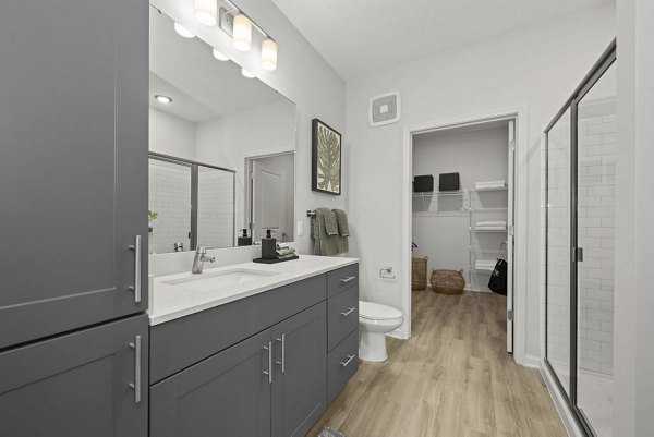 bathroom at Reverie Belmont Apartments