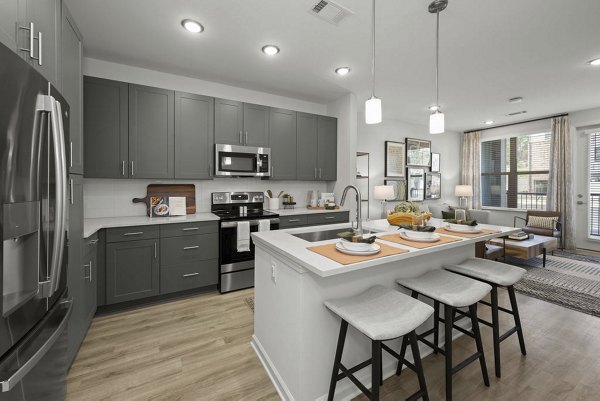 kitchen at Reverie Belmont Apartments