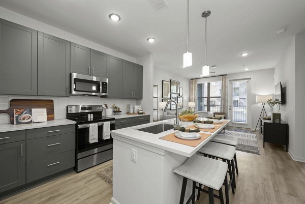 kitchen at Reverie Belmont Apartments