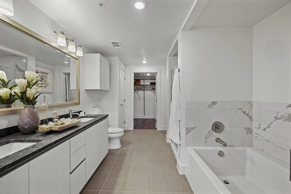 bathroom at Hanover North Cambridge Apartments