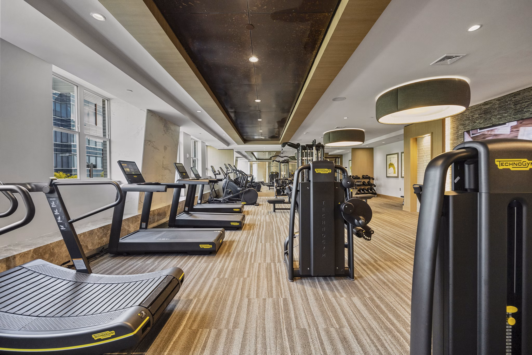 fitness center at Hanover North Cambridge Apartments