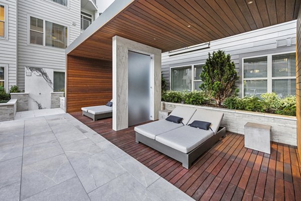 patio at Hanover North Cambridge Apartments