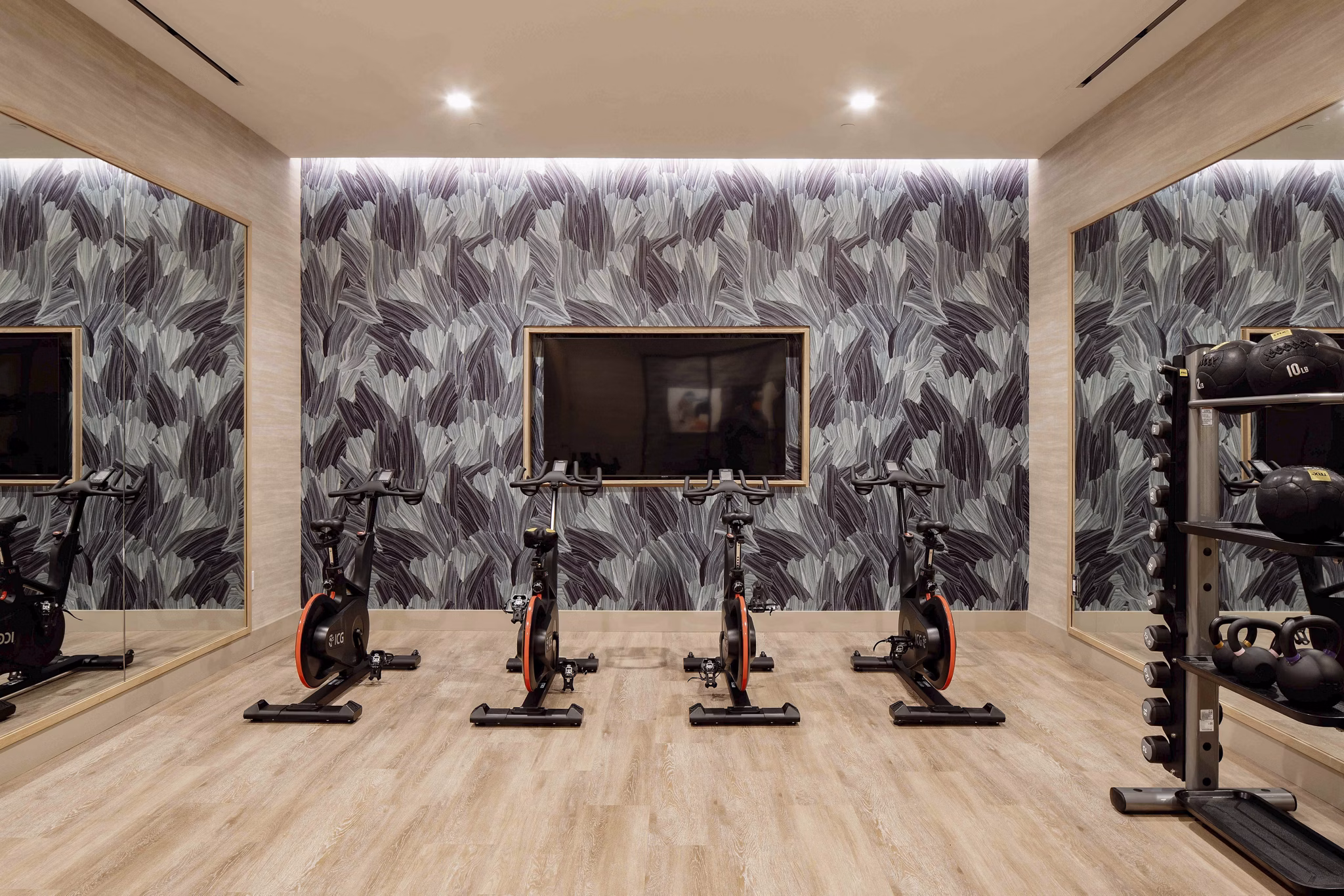 fitness center at Denizen Apartments