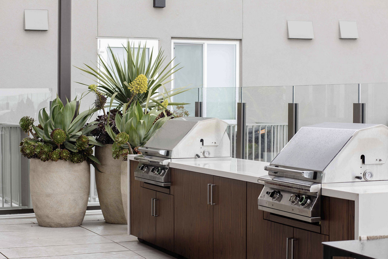 Grill area at Denizen Apartments
