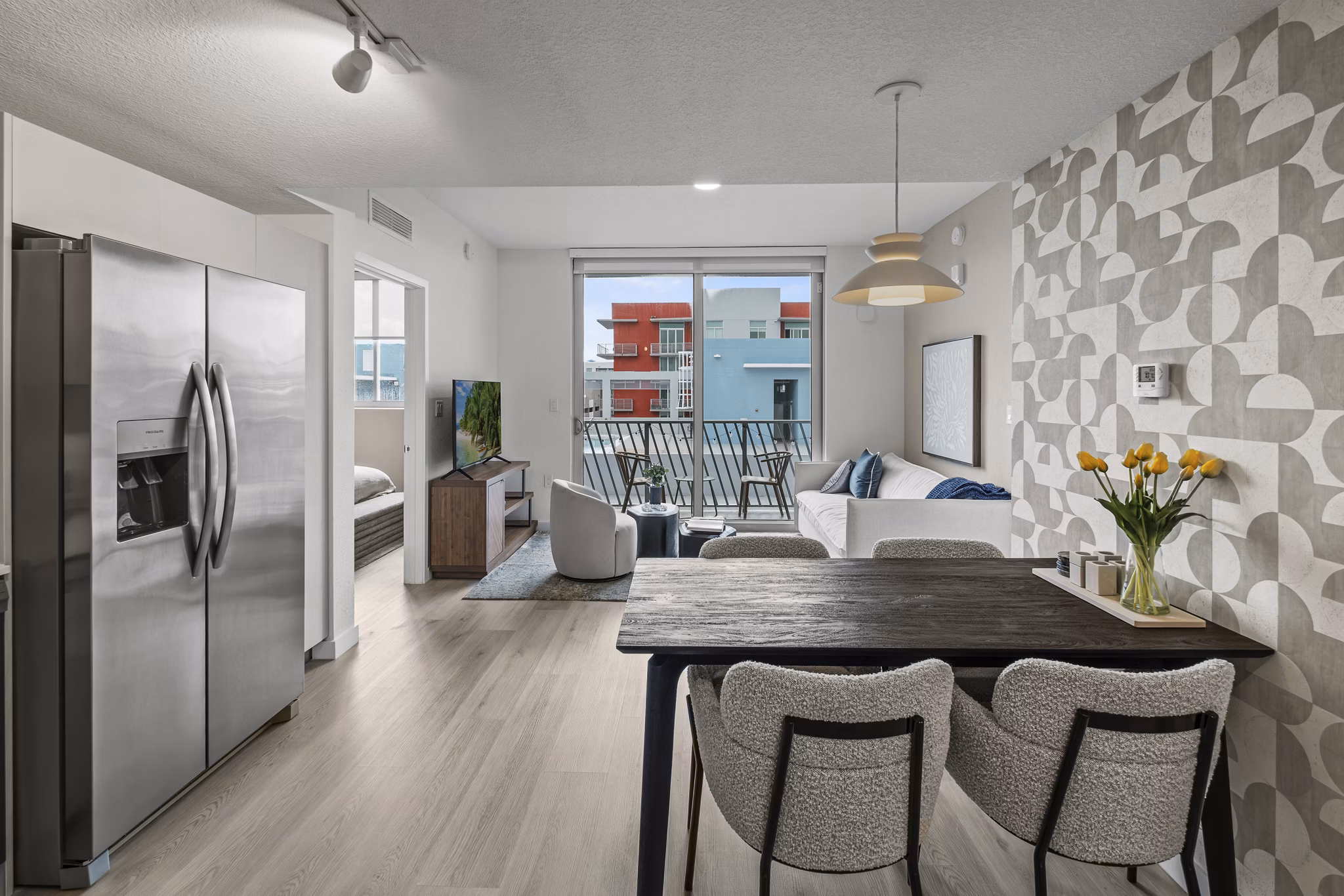 dining room and kitchen at Century Town Center Apartments