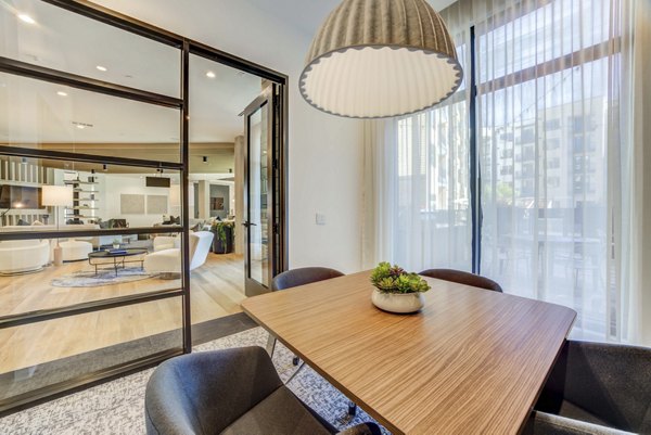 Modern meeting facility equipped with ergonomic seating and technology at The Met Apartments, a Greystar luxury property