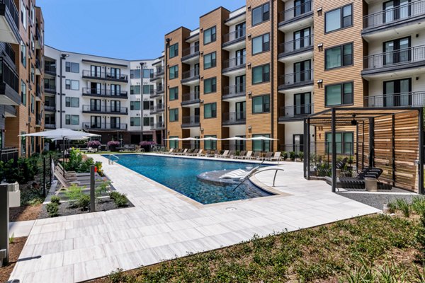 Rooftop pool offering stunning city views at The Met Apartments