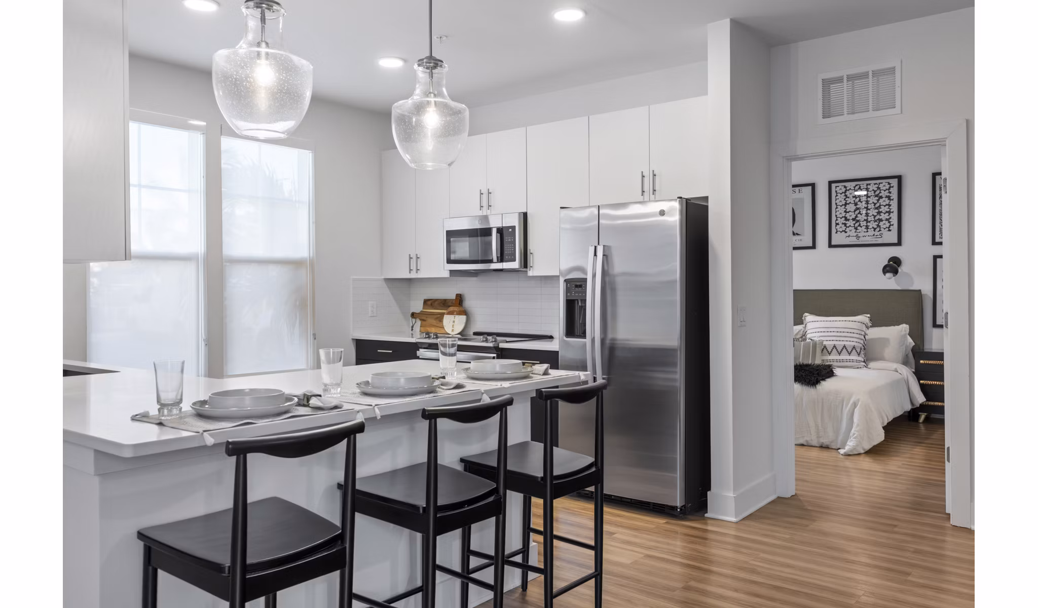 kitchen at The Hadley Apartments Apartments