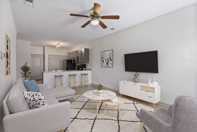 living room at The Grand at Carolina Forest Apartments