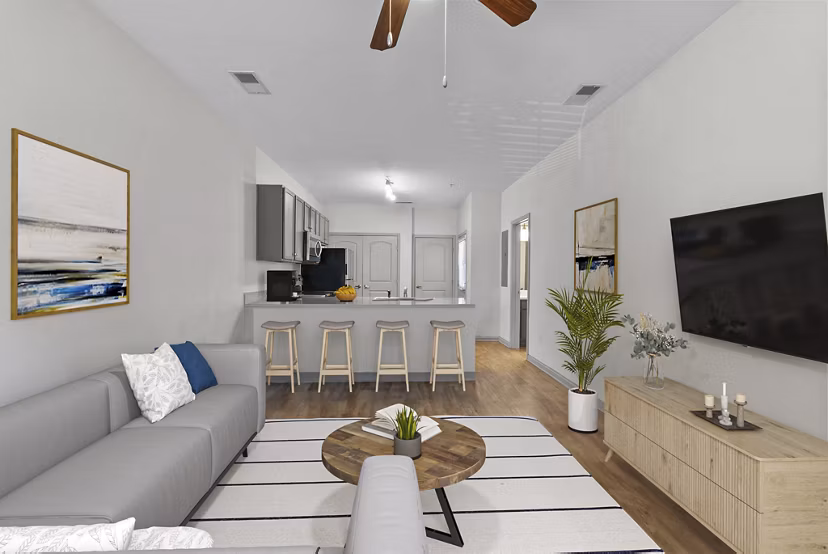 living room at The Grand at Carolina Forest Apartments
