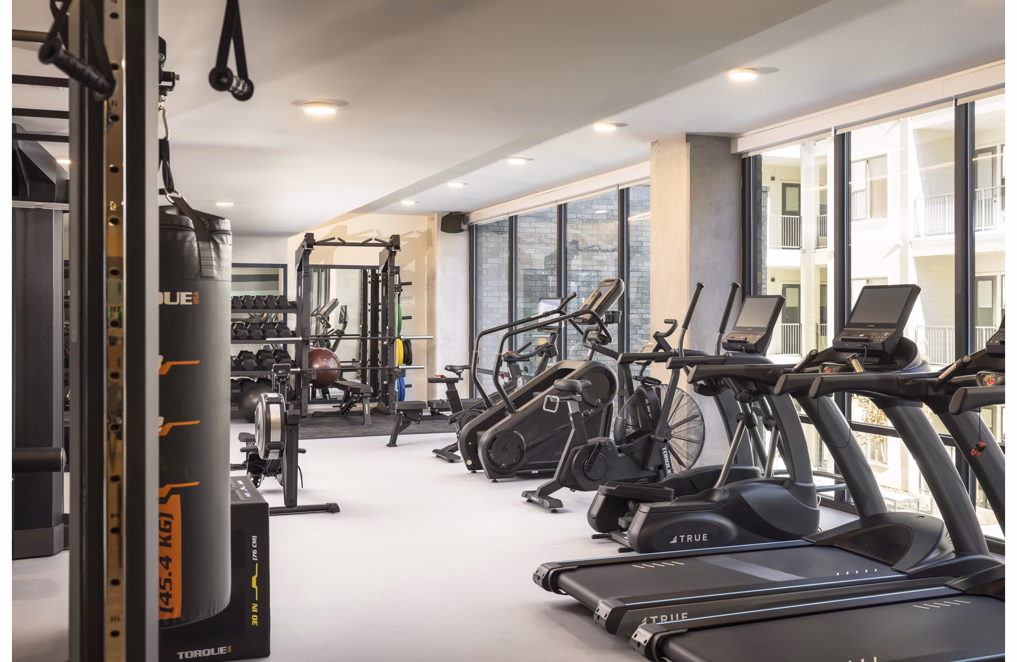 fitness center at Ensley Apartments
