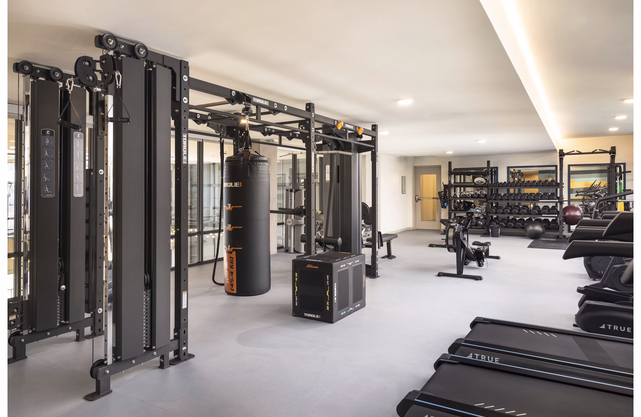 fitness center at Ensley Apartments