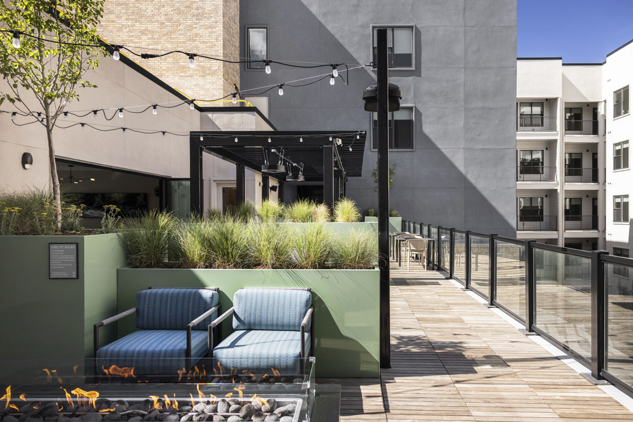 Roof deck at Ensley