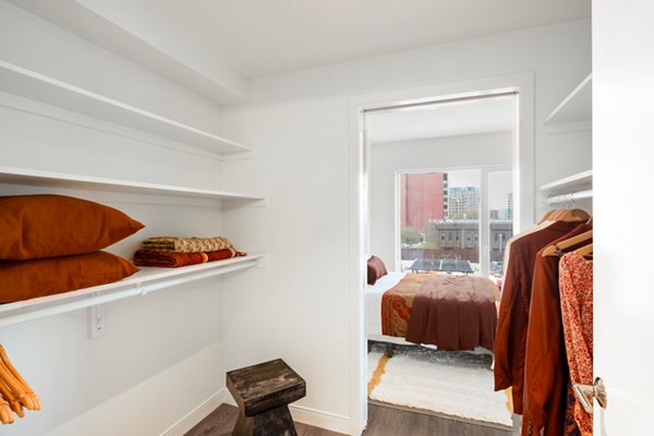 Spacious closet with ample storage at The Noble Apartments