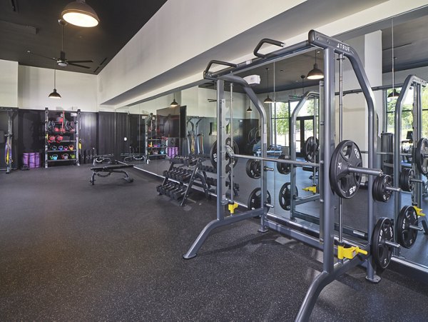 fitness center at The Eden at Lakeview Apartments