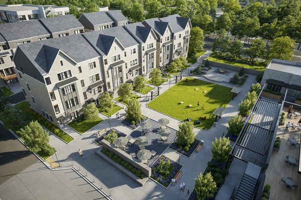 The Eden at Lakeview: Scenic courtyard view at luxury apartments by the lake