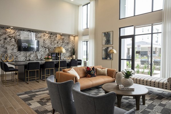 Luxurious clubhouse with modern decor at Eleve Apartments