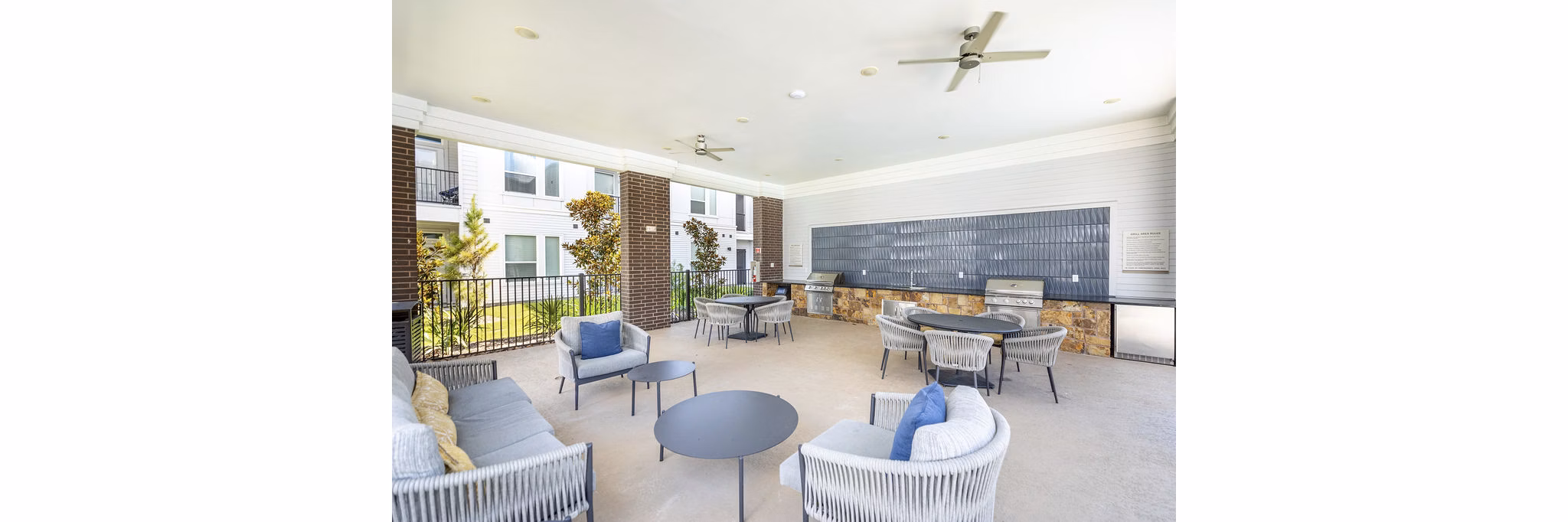 grill area at Eleve Apartments 