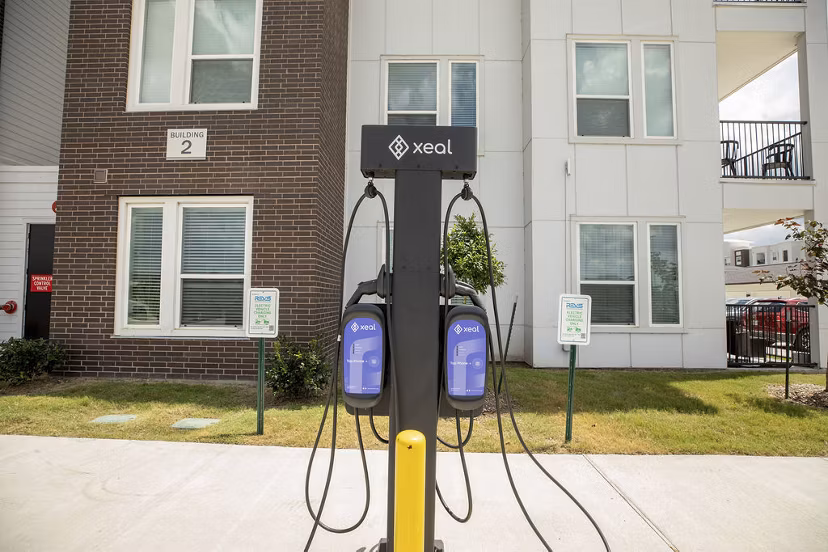car charging station at Eleve Apartments 