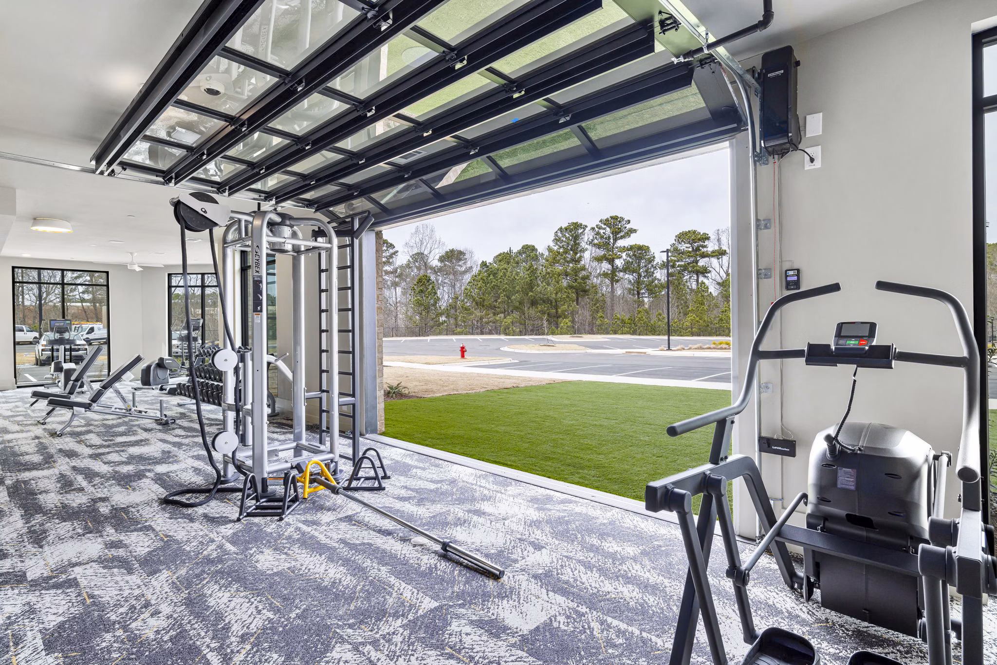 State-of-the-art fitness center with modern equipment at The Keaton at Brier Creek Apartments