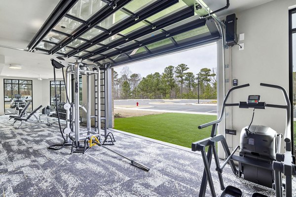 State-of-the-art fitness center with modern equipment at The Keaton at Brier Creek Apartments