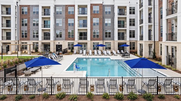 Resort-style pool at The Keaton at Brier Creek Apartments, perfect for relaxation and leisure activities in a luxury community
