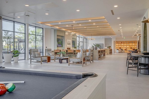 Clubhouse with modern dÃ©cor at Camber Apartments