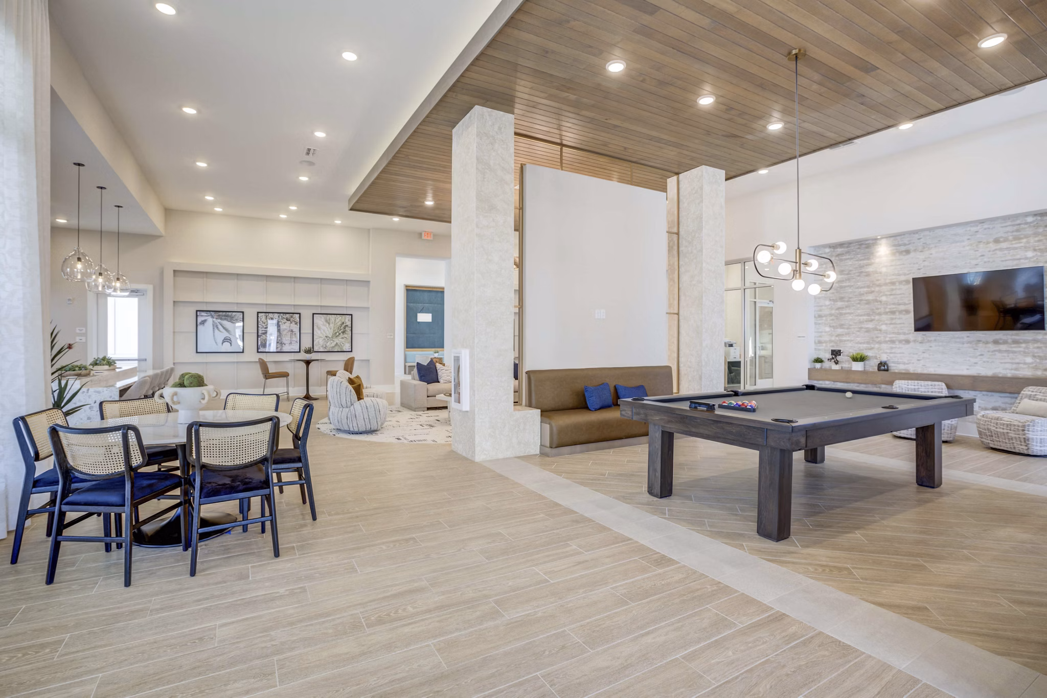 Elegant clubhouse featuring modern design at Alton Serenoa Apartments