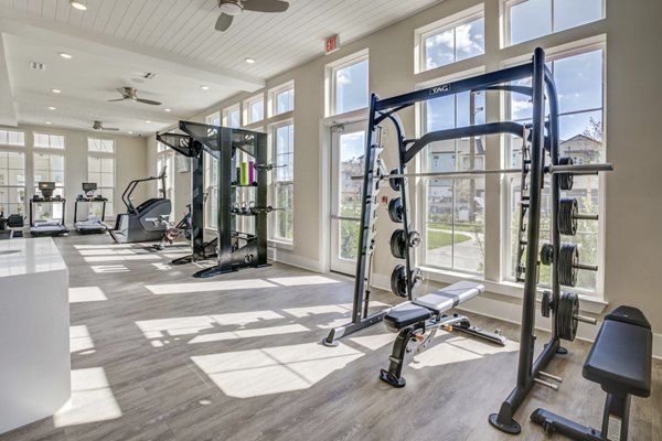 Modern fitness center with state-of-the-art equipment at Alton Serenoa Apartments