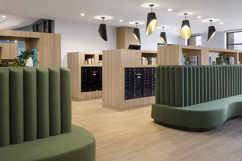 Elegant clubhouse with modern amenities at Atworth Apartments, a Greystar luxury residence