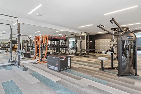 Fitness center with modern equipment at Legacy at Fitz Apartments