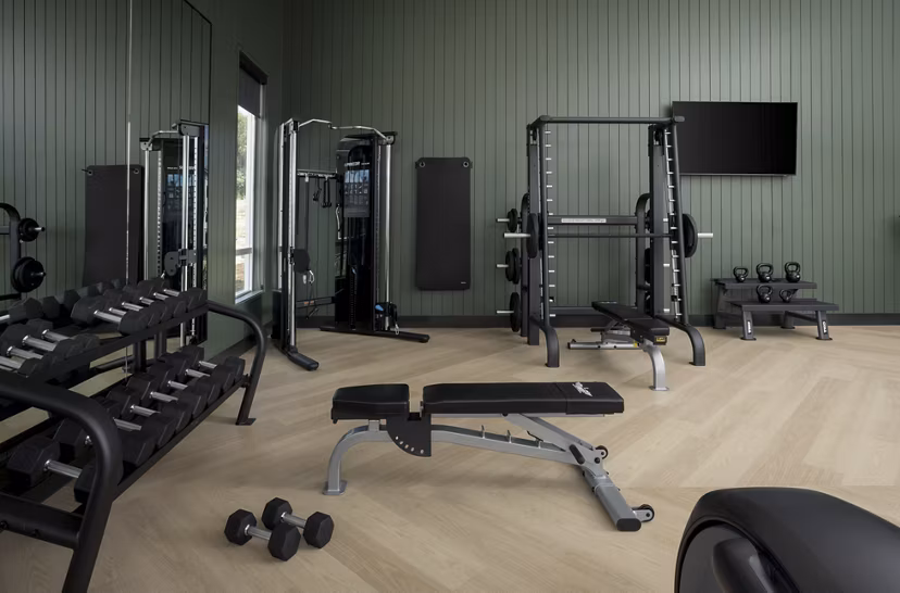 fitness center at Prose Farm Apartments 