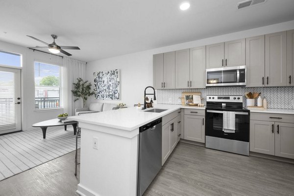 kitchen at Bowery West Apartments