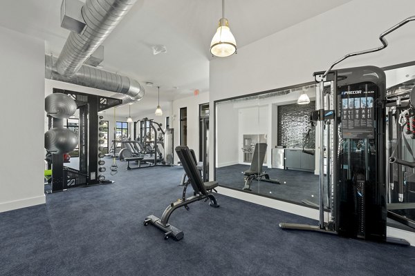 fitness center at Bowery West Apartments