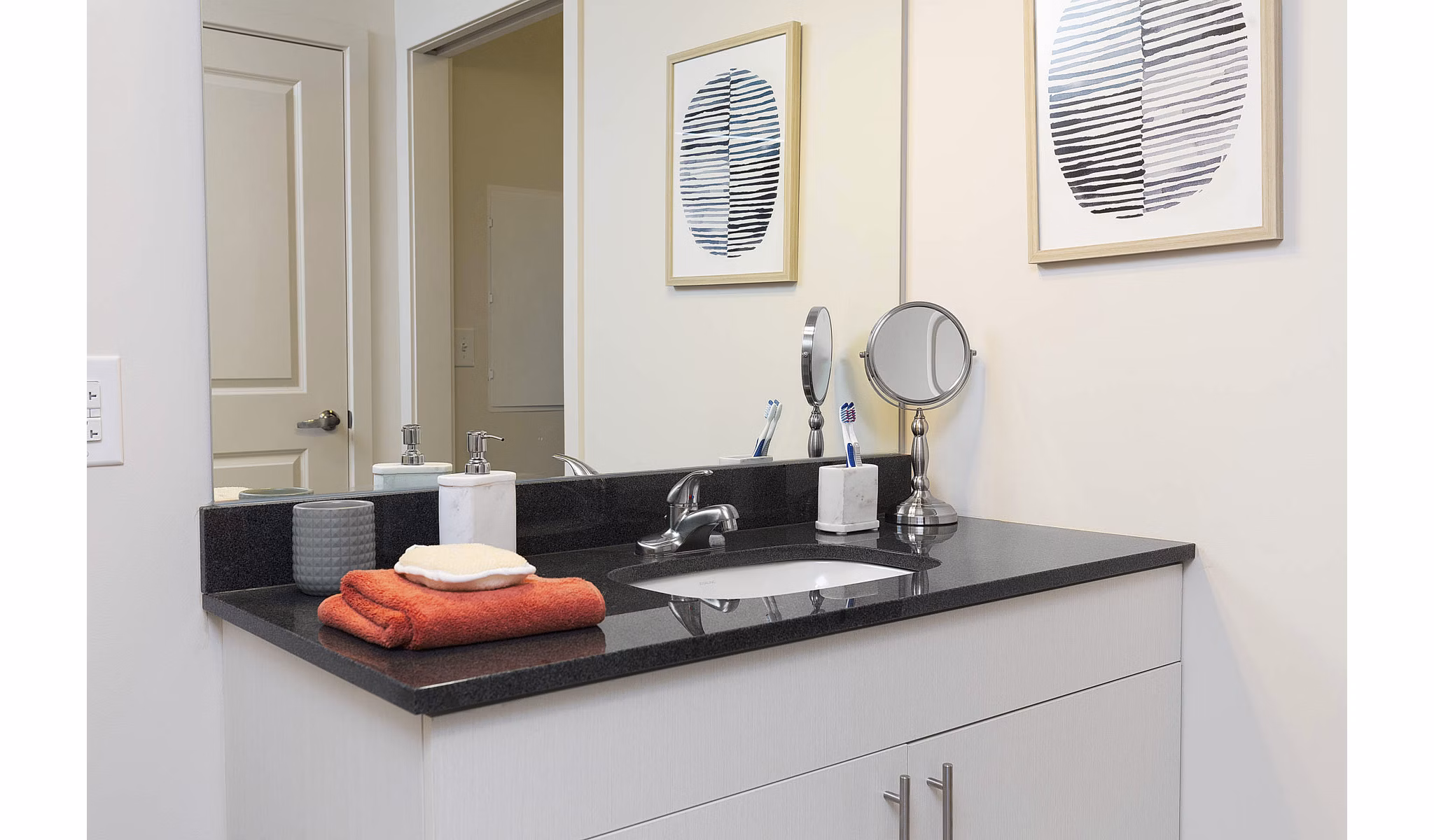 bathroom at SkyVue Apartments