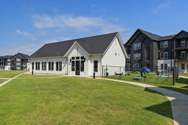 Recreational area featuring modern fitness equipment at The Gabriel Apartments