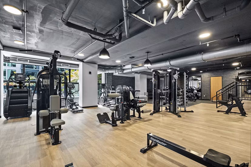 fitness center at Aster & Links Apartments