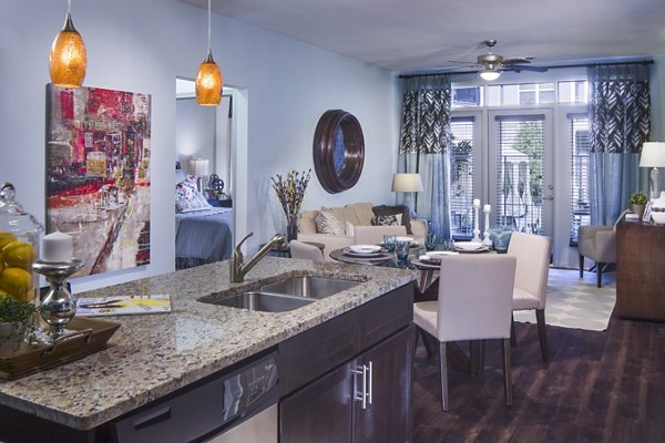 Elegant dining room with modern decor at 1377 Apartments
