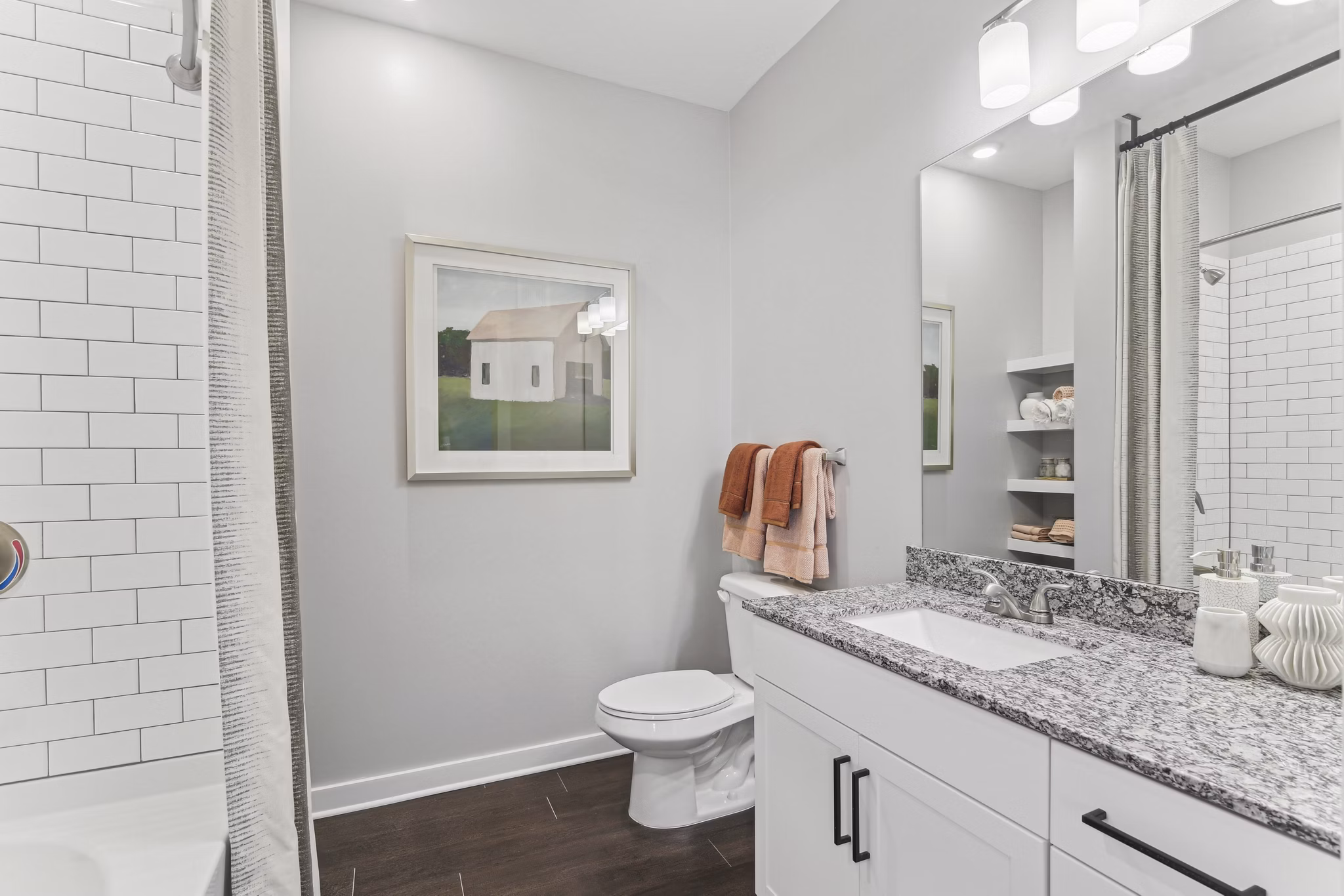 bathroom at Series at Riverview Landing Apartments