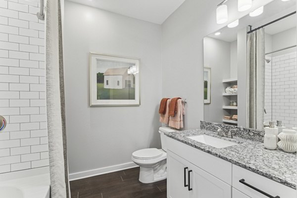 bathroom at Series at Riverview Landing Apartments