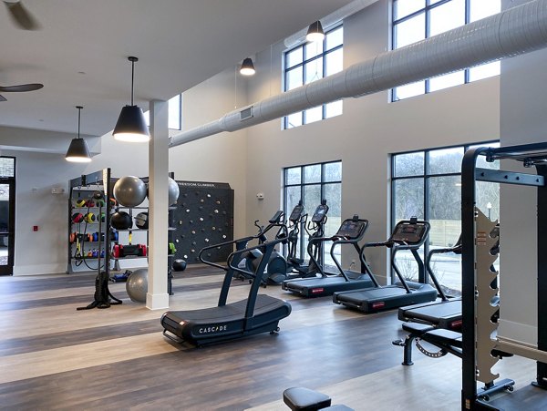 fitness center at Series at Riverview Landing Apartments