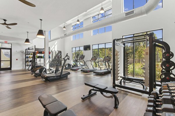 fitness center at Series at Riverview Landing Apartments