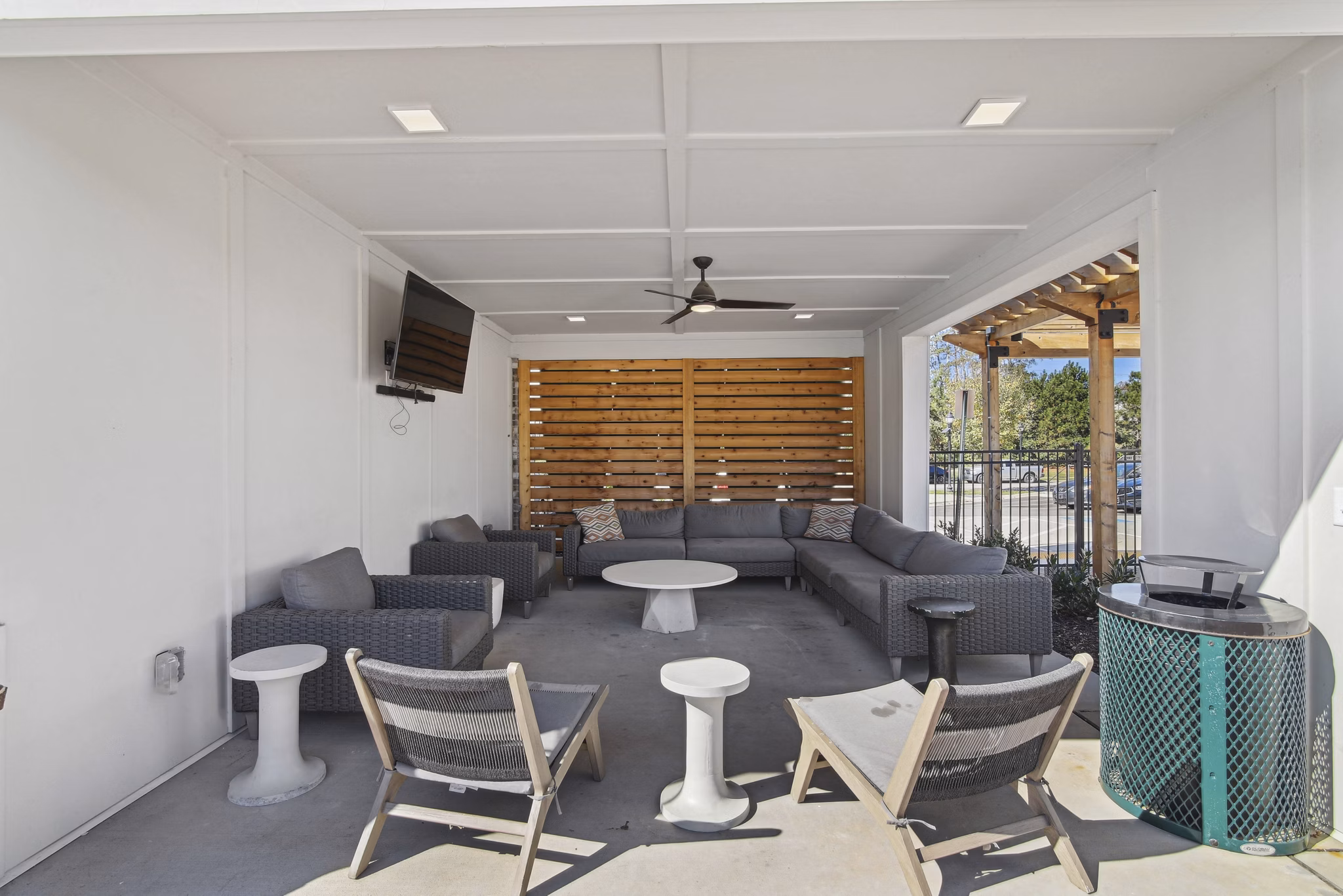 patio at Series at Riverview Landing Apartments