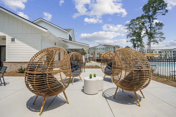 Luxury clubhouse with modern design at 4000 Margaret Apartments, offering upscale leisure for residents