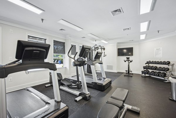 fitness center at Columbia Crossing Apartments