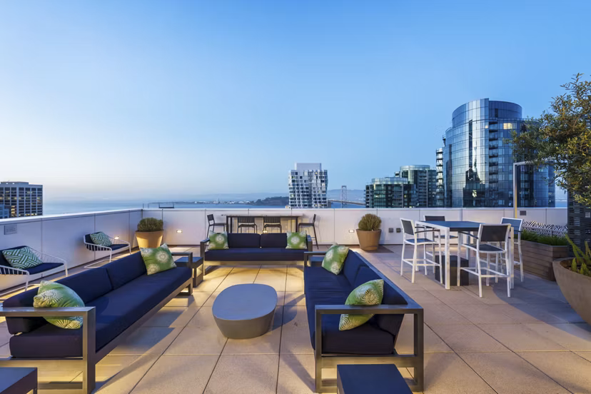 rooftop deck at Solaire Apartments