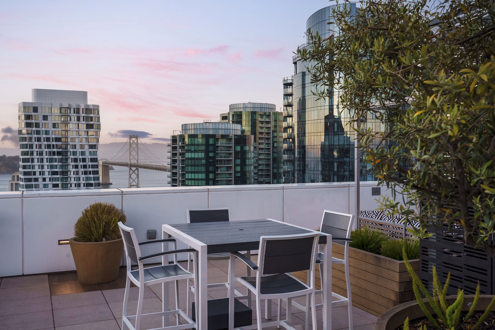 rooftop deck at Solaire Apartments
